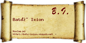 Bató Ixion névjegykártya
